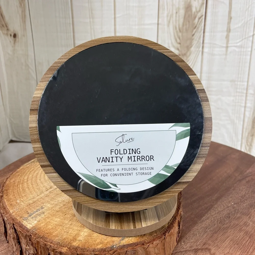 Wood Folding Vanity Mirror